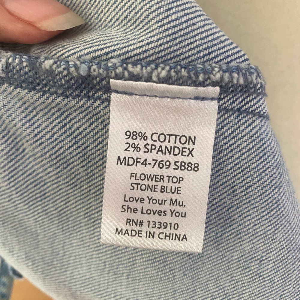 MUMU Blue Denim Floral Bustier Top SIZE M - Picture 10 of 10